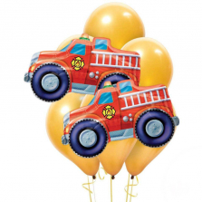 Fire Truck Jumbo Party Balloon Bouquet
