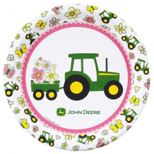 John Deere Pink Dinner Plate Party Pack for 16 Guest