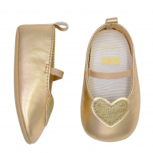Carter's Gold Heart Applique Mary Jane Shoes