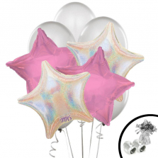 Silver and Pink Party Balloon Bouquet