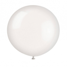 White Foil Orbz Latex Party Balloon