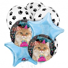 Birthday Cat Round Party Balloon Bouquet