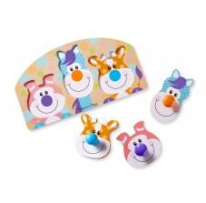 Melissa & Doug First Play Farm Animal Jumbo Knob Wooden Puzzle - 3-piece