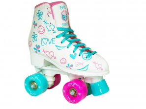 Epic Skates Girls Pink/Blue Frost Quad Adult Roller Skates