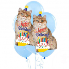 Birthday Cat Jumbo Party Balloon Bouquet