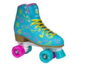 Epic Skates Girls Pink/Blue Splash Quad Adult Roller Skates