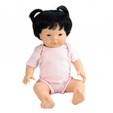 Educational Insights 15.75-inch Baby Bijoux Doll - Black Hair/Pink Onesie