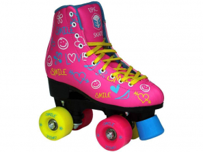 Epic Skates Girls Pink/Yellow Blush Quad Adult Roller Skates