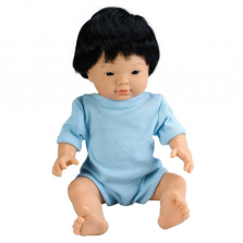 Educational Insights 15.75-inch Baby Bijoux Doll - Black Hair/Blue Onesie