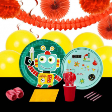 Robot Science Party Pack and Decoration Kit for 16 Guest