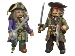 Disney Pirates of the Caribbean Dead Men Tell No Tales 2 Pack 2 inch Minimates Action Figure - Jack Sparrow and Barbossa