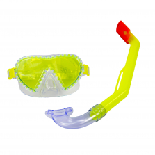 Aqua Leisure Yellow Mini Shark Swim Mask and Snorkel Combo Set