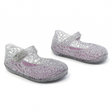 Koala Kids Hard Sole Silver Jelly Mary Jane Shoes