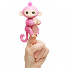 WowWee Fingerlings Glitter Interactive Baby Monkey - Rose
