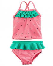 Carter's 2 Piece Pink/Green Strawberry Detail Swimsuit
