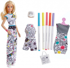Barbie Crayola Color-in Fashions Doll Set - Blonde Hair
