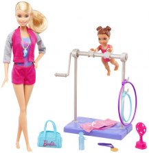 Barbie Gymnastic Coach and Student Doll Playset