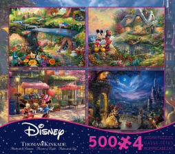Ceaco Disney Thomas Kinkade Painter of Light Four-in-One Multi-Pack Puzzle - 500-piece