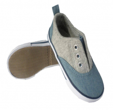 Koala Kids Hard Sole Gray/Blue Denim Casual Shoes