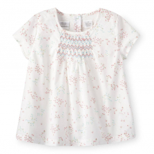 Koala Kids White Floral Print Peplum Top - Toddler
