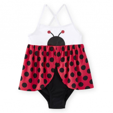 Koala Kids Red/Black/White Ladybug Swimsuit - Toddler