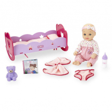 You & Me 14 Inch Baby Doll & Rocking Cradle - Pink