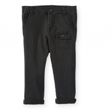 Koala Kids Black Woven Pant with Drawstring Waist - Toddler