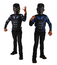 Marvel Black Panther 2-in-1 Reversible Costume Top and 2 Masks Role Play - Black Panther