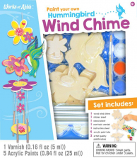 Hummingbird Wind Chime Wood Craft and Paint Kit