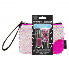 Fashion Angels Magic Sequin Beauty Wristlet Set - Iridescent Pink/Bright Pink