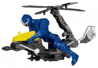 Power Rangers Ninja Steel 5 inch Action Figure - Mega Morph Copter with Blue Ranger