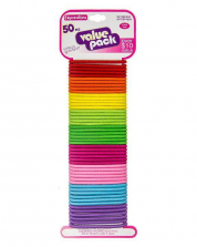 Expressions Metal-Free Colored Hair Elastics Value Set - 50 Piece (Colors/Styles May Vary)