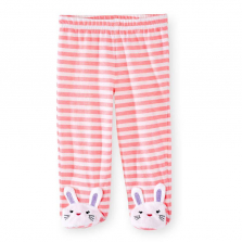 Koala Kids Pink/White Stripe Bunny Footed Pant