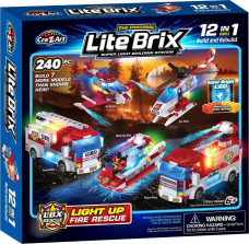Cra-Z-Art Lite Brix 12-in-1 Super Light Up Fire Rescue Building Set