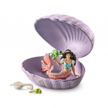 Schleich Mermaid with Baby Turtle in Shell Figurine