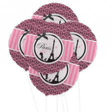 Paris Damask Foil Party Balloon Kit - 5 piece