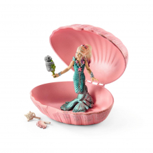 Schleich Mermaid with Baby Seal in Shell Figurine