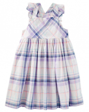 Baby B'Gosh Purple/White Plaid Dress - Toddler