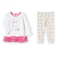 Koala Kids 2 Piece Bunny Ruffle Top and Pant Set