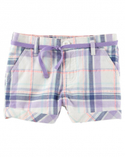 Baby B'Gosh Purple/White Plaid Shorts - Toddler