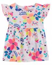 Carter's White Floral Printed Babydoll Top - Toddler