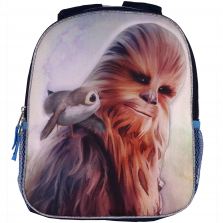 Star Wars The Last Jedi Chewbacca 12 inch Flip Strap Mini Backpack with Mesh Pockets