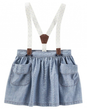 Baby B'Gosh Blue Chambray Skirt with Suspenders - Toddler