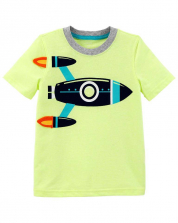Carter's Green Rocket Ship Printed T Shirt - Toddler