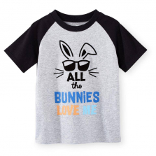Koala Kids "All the Bunnies Love Me" Screen Print Raglan T Shirt - Toddler