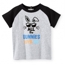 Koala Kids "All the Bunnies Love Me" Screen Print Raglan T Shirt