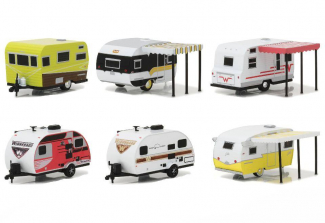 1:64 Scale Hitched Homes Series 3 Diecast Vehicles - Trailers with Hitch (Color/Styles May Vary)