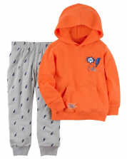 Baby boy Hooded top and bottom Lightning Team - set of 2