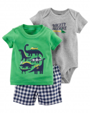 Dinosaurs and baby boy Shorts - set of 3