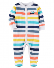 Baby Boy-Colored Stripe Sleep & Play Jumpsuit